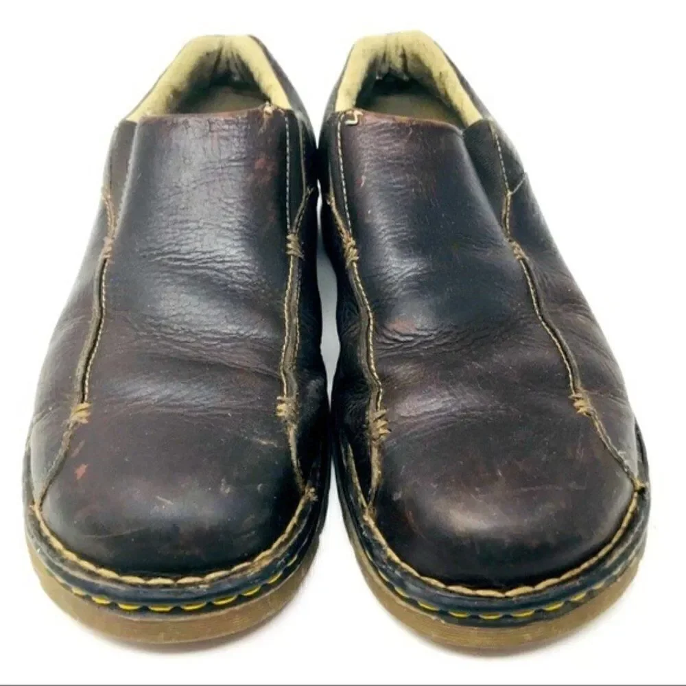Dr Martens vintage brown leather slide on loafers 11 M